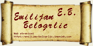 Emilijan Belogrlić vizit kartica